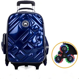 2/6 Wheels Girls Waterproof School Bag Fashion Boy Backpack Trolley Bag Children School Bags Kids