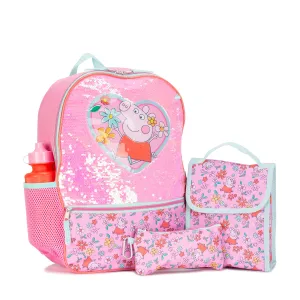 5 PC Peppa The Pig Backpack Lunch Set