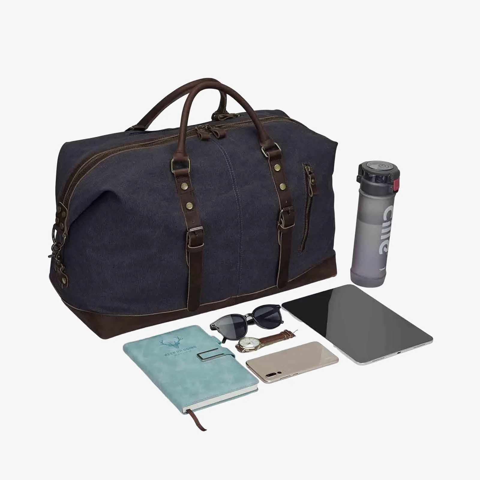 60L Canvas Weekender Duffle Bag