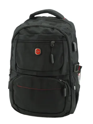 66824, Airliner, Backpack w/Laptop Sleeve - Black