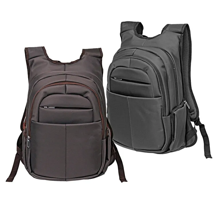 BL 6604 - Black/Brown Nylon Laptop Backpack