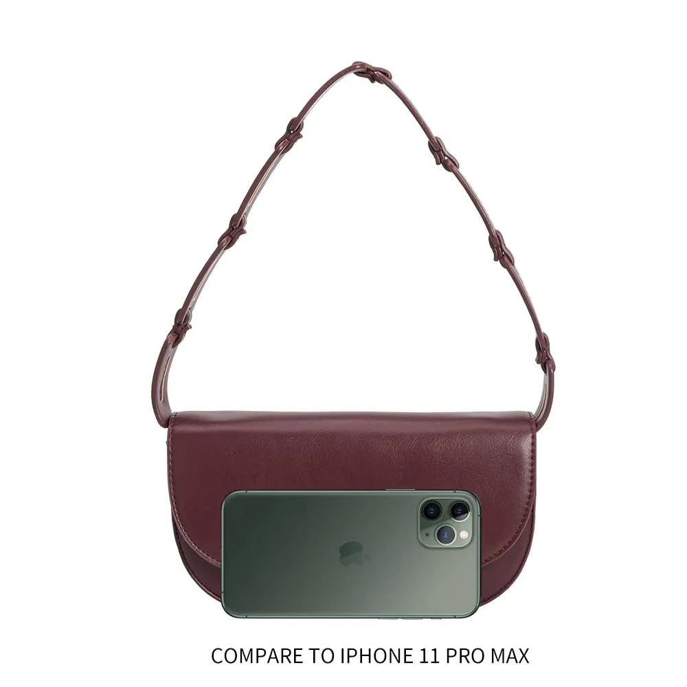 Inez Burgundy Recycled Vegan Shoulder Bag