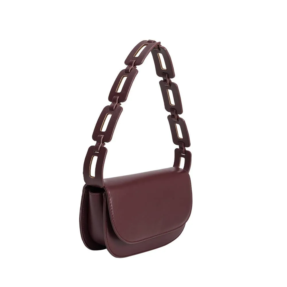 Inez Burgundy Recycled Vegan Shoulder Bag