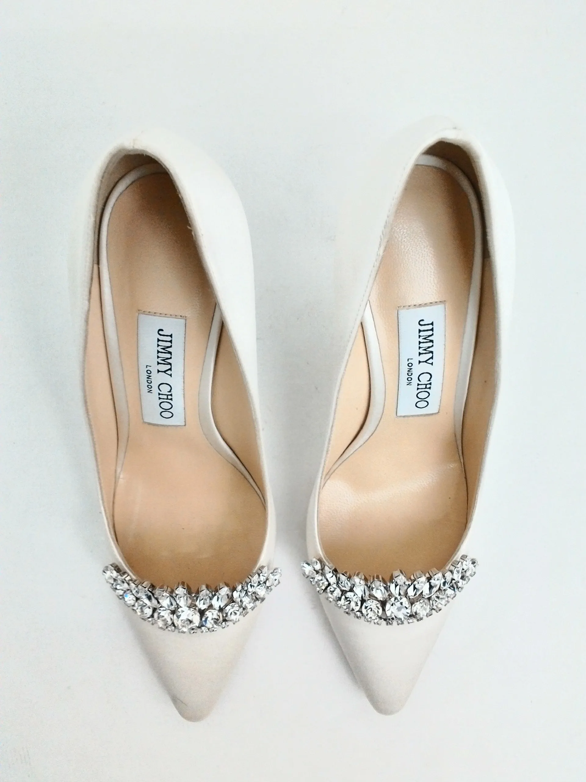 Jimmy Choo Women's Romy Ivory Crystal Heels Size 36.5