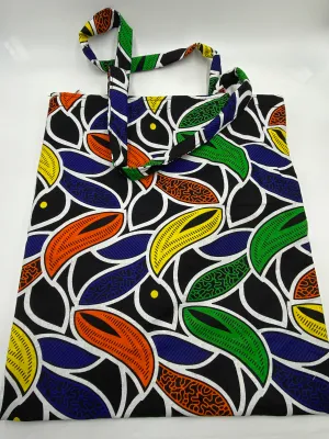 Karen Ankara Orange and Green Multicoloured Tote Bag | African Print