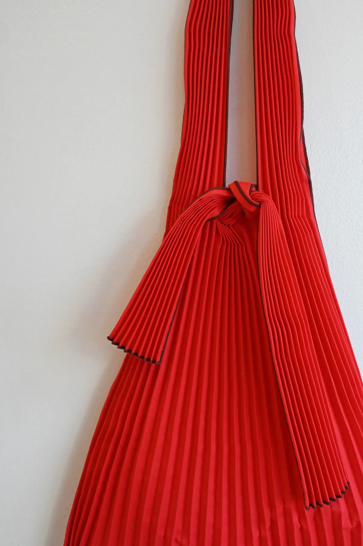 Large Pleated Tote Bag - Red