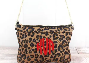 LEOPARD PUFFER CROSSBODY CLUTCH