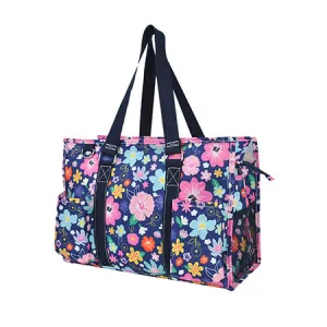 Lilac Floral NGIL Zippered Caddy Organizer Tote Bag