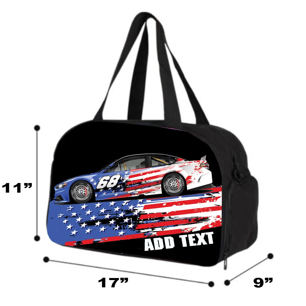 Personalized Full Color Backpacks, Lunch Bag, Duffel Bag, or Water Bottle - Americana Racing