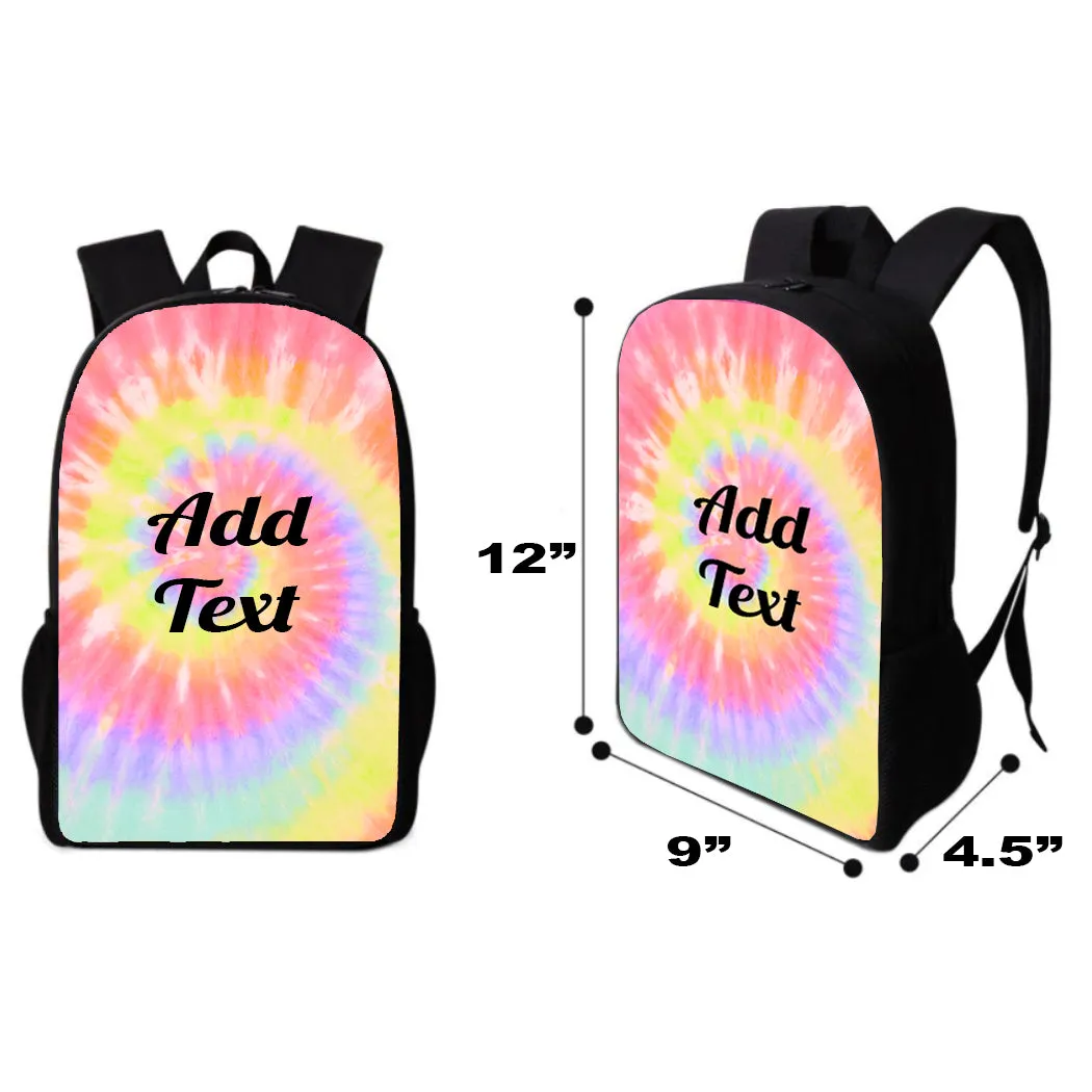 Personalized Tie Dye Backpacks / Lunch Bag / Duffel Bag / Bottle