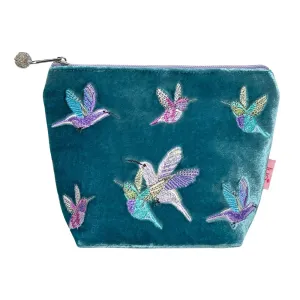 PU288 Teal Hummingbird Cosmetic Purse By Lua