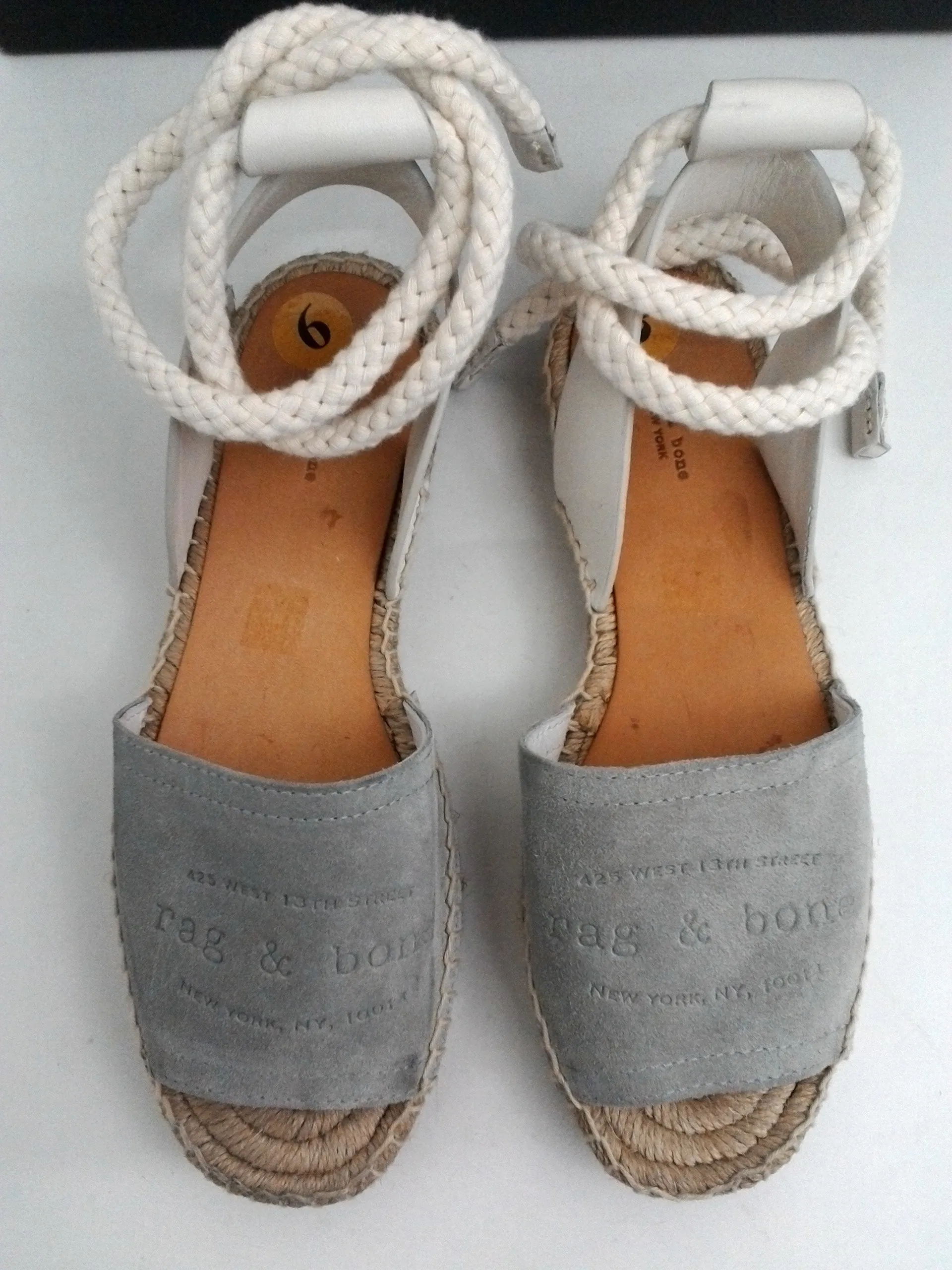 Rag & bone Women's Estelle Cemento Platform Espadrille Sandal Size 36