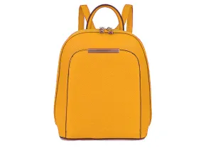 SMALL MULTI COMPARTMENT CROSS BODY BACKPACK WITH TOP HANDLE - MUSTARD YELLOW